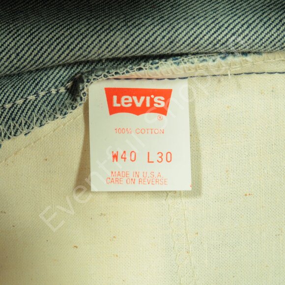 Vintage Levis 517 Bootcut Jeans Mens 40 Blue Raw Denim Orange Tab 80s Deadstock - Picture 6 of 8
